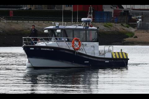 The neat 9m Chasewell underway at Seawork 2019. Photo: Geoff Tester
